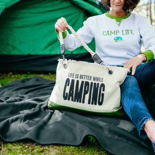 Camping 21" x 12" Canvas Tote