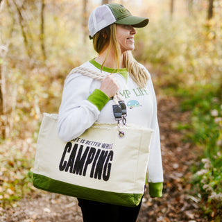 Camping 21" x 12" Canvas Tote