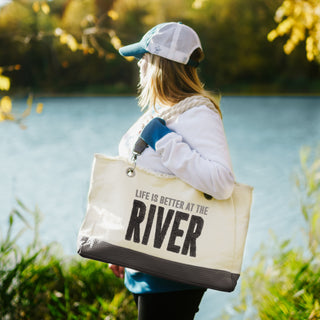 River 21" x 12" Canvas Tote