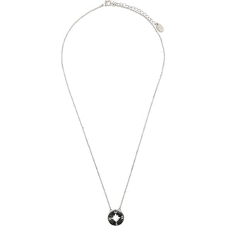 Camp Compass - 16.5"-18.5" Rhodium Plated Necklace