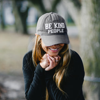 Be Kind People White Adjustable Hat