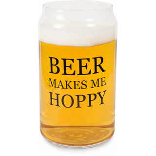 Beer Makes Me Hoppy 16 oz Beer Can Glass Tealight Holder