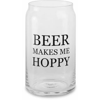 Beer Makes Me Hoppy 16 oz Beer Can Glass Tealight Holder
