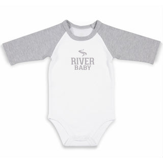 River Baby 12-24 Months 3/4 Length Heather Gray Sleeve Onesie