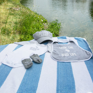 River Baby 12-24 Months 3/4 Length Heather Gray Sleeve Onesie