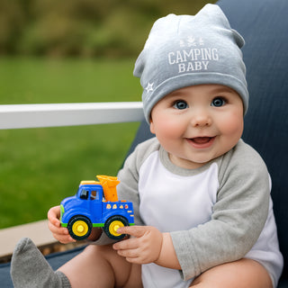 Camping Heathered Gray Beanie (0-12 Months)