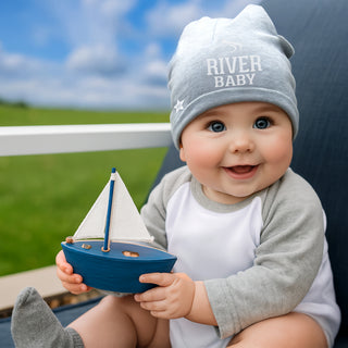River Heathered Gray Beanie (0-12 Months)