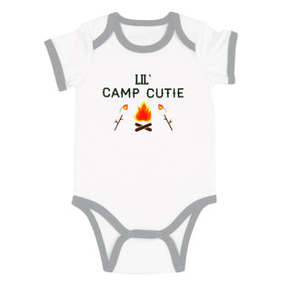 Camp Cutie 12-24 Months Gray Trimmed Bodysuit