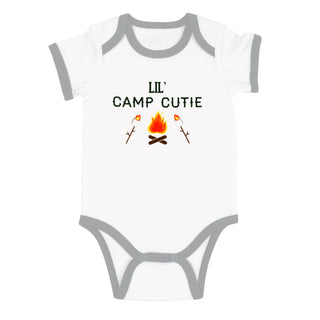 Camp Cutie 12-24 Months Gray Trimmed Bodysuit
