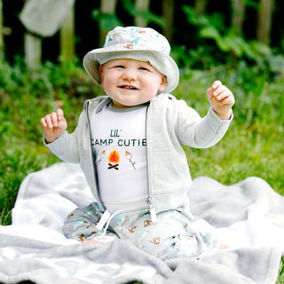 Camp Cutie 12-24 Months Gray Trimmed Bodysuit