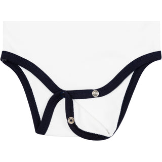 Beach Babe 6-12 Months Blue Trimmed Bodysuit