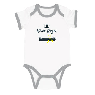 River Rager 6-12 Months Gray Trimmed Bodysuit