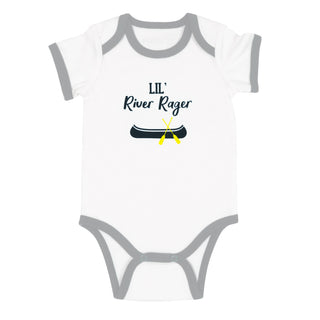 River Rager 6-12 Months Gray Trimmed Bodysuit