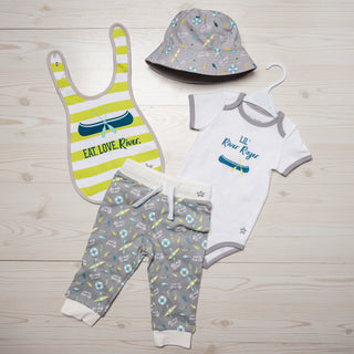 River Rager 6-12 Months Gray Trimmed Bodysuit