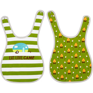 Campfire and Mallows Reversible Bib 6 Months - 3 Years