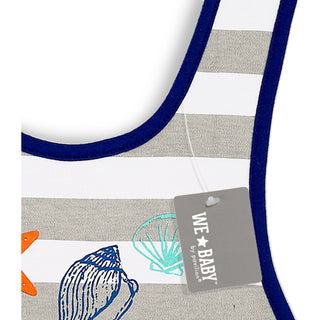 Seashells and Boats Reversible Bib 6 Months - 3 Years