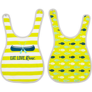 Canoes and Fish Reversible Bib 6 Months - 3 Years