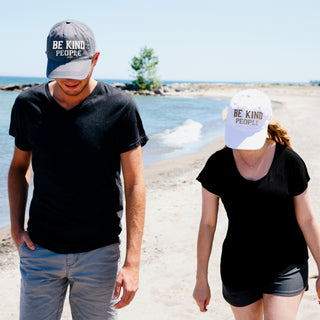 Be Kind People White Adjustable Hat