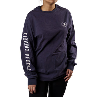 Fishing People Small Navy Unisex Long Sleeve T-Shirt