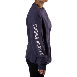 Fishing People Small Navy Unisex Long Sleeve T-Shirt