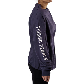 Fishing People Small Navy Unisex Long Sleeve T-Shirt