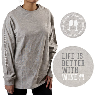 Wine People Heather Gray Unisex  ong  leeve T- hirt