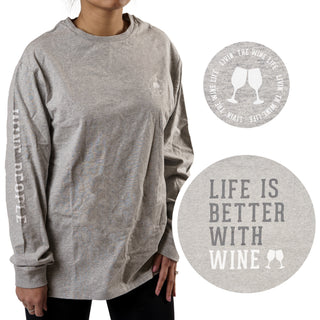 Wine People Small Heather Gray Unisex Long Sleeve T-Shirt
