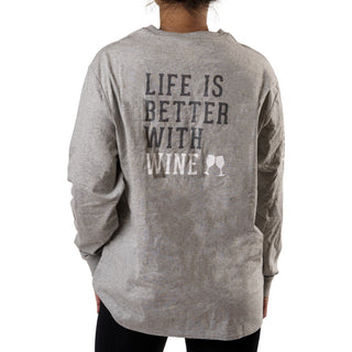 Wine People Heather Gray Unisex  ong  leeve T- hirt