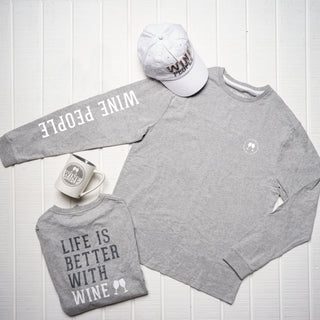 Wine People Small Heather Gray Unisex Long Sleeve T-Shirt