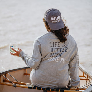 Wine People Small Heather Gray Unisex Long Sleeve T-Shirt