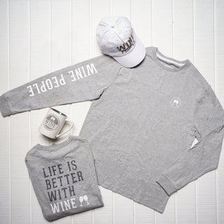 Wine People Small Heather Gray Unisex Long Sleeve T-Shirt