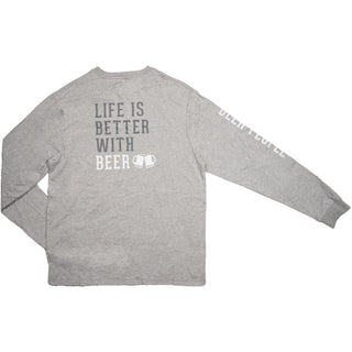 Beer People Small Heather Gray Unisex Long Sleeve T-Shirt