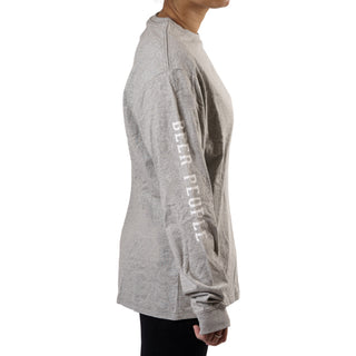 Beer People Small Heather Gray Unisex Long Sleeve T-Shirt