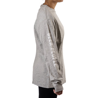 Beer People Small Heather Gray Unisex Long Sleeve T-Shirt
