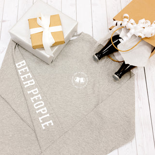 Beer People Small Heather Gray Unisex Long Sleeve T-Shirt