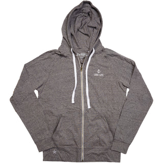 Lake Life Small Heather Gray Unisex Hooded Sweatshirt
