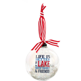 At the Lake 4" Iridescent Glass Ornament