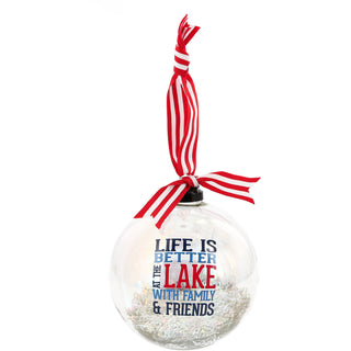At the Lake 4" Iridescent Glass Ornament