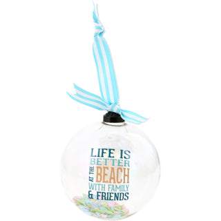 At the Beach 4" Iridescent Glass Ornament