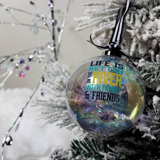 On the River 4" Iridescent Glass Ornament