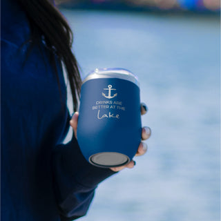 At The Lake 12 oz Stemless Travel Tumbler