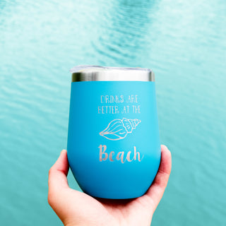 At The Beach 12 oz Stemless Travel Tumbler