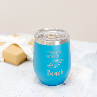 At The Beach 12 oz Stemless Travel Tumbler