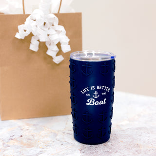 On The Boat 20 oz Travel Tumbler with 3D Silicone Wrap