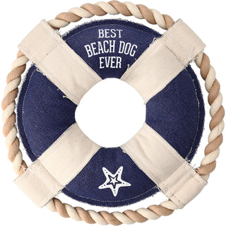 Beach Dog 10" Canvas Dog Toy on Rope