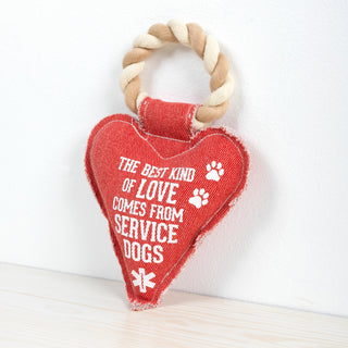 Service Dog 6" x 9.5" Canvas Dog Toy on Rope