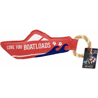 Boatloads 13" x 5" Canvas Dog Toy on Rope