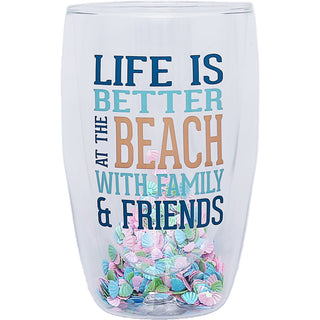 At the Beach 14 oz Double-Walled Glass