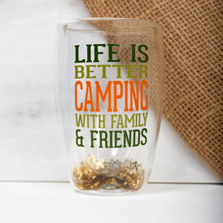 Camping 14 oz Double-Walled Glass