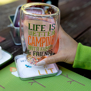 Camping 14 oz Double-Walled Glass